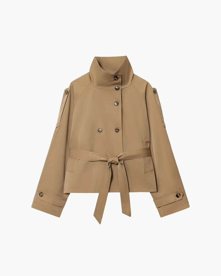 Elise Mode Dames Getailleerde Trenchcoat met Ceintuur