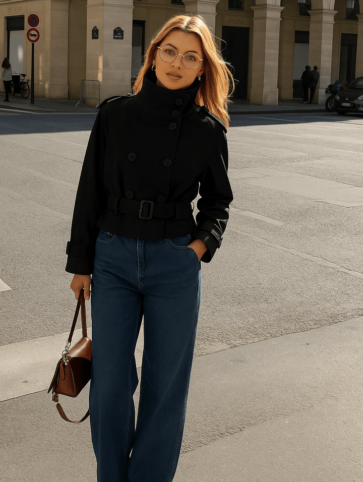 Elise Mode Dames Getailleerde Trenchcoat met Ceintuur
