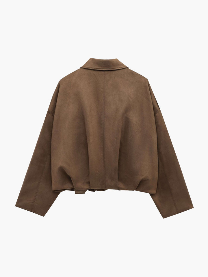 Elise Mode Dames Oversized Suède Bomberjack