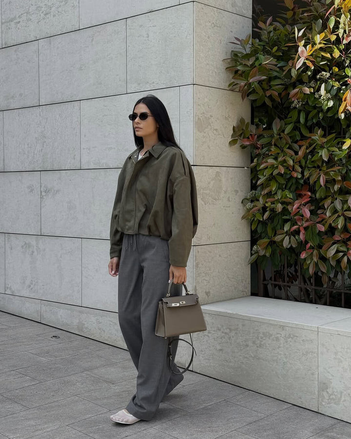 Elise Mode Dames Oversized Suède Bomberjack
