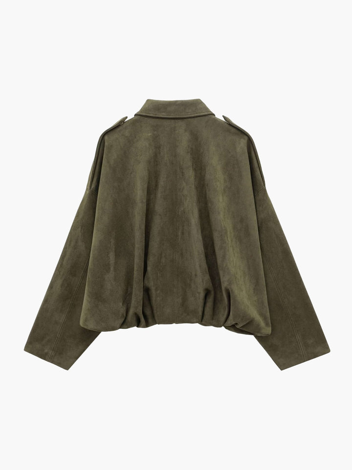 Elise Mode Dames Oversized Suède Bomberjack