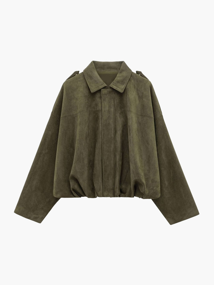 Elise Mode Dames Oversized Suède Bomberjack