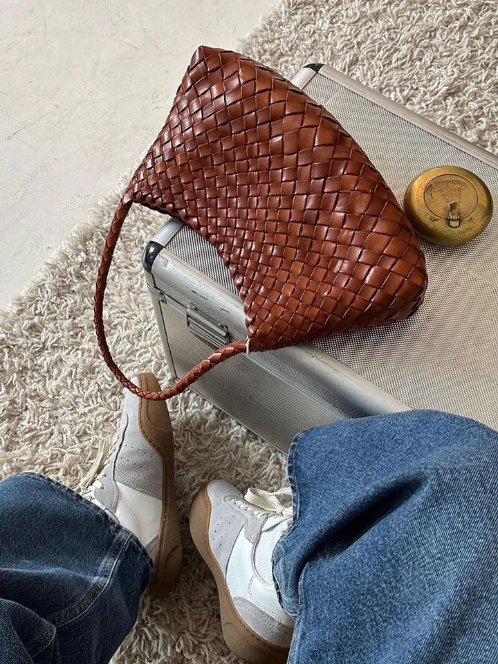 Elise Mode Dames Compacte Gevlochten Tas