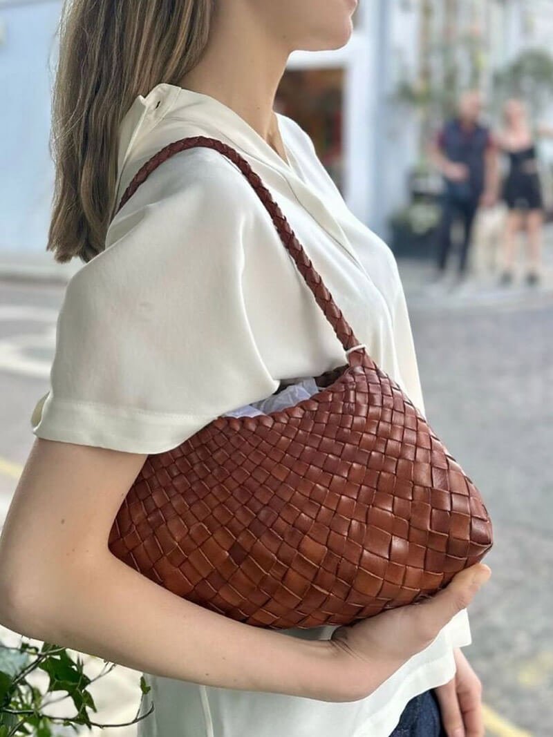 Elise Mode Dames Compacte Gevlochten Tas