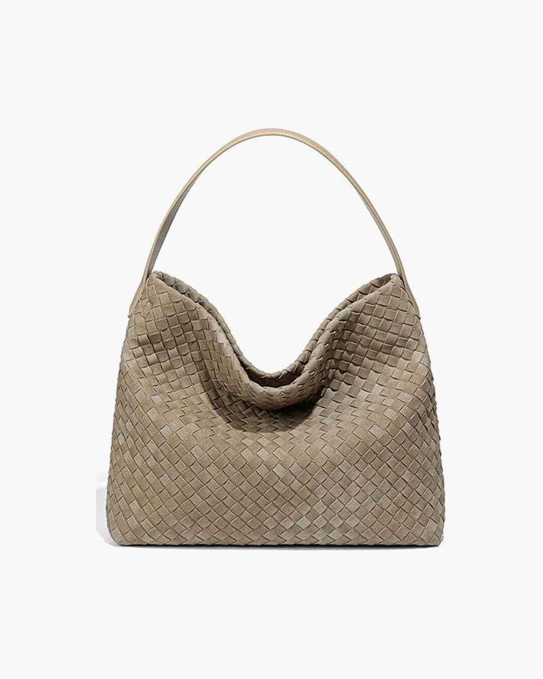 Elise Mode Dames Ruime Suède Tas met Lange Hengsels