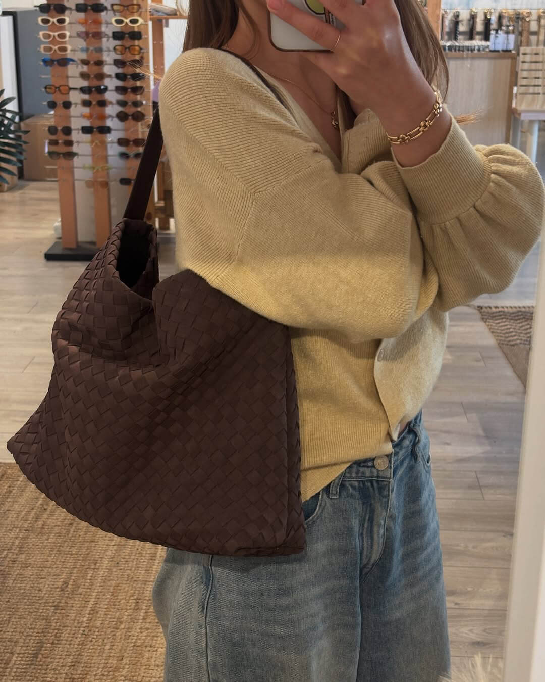 Elise Mode Dames Ruime Suède Tas met Lange Hengsels