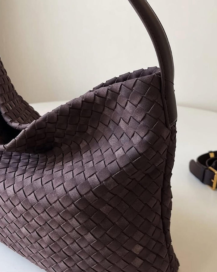 Elise Mode Dames Ruime Suède Tas met Lange Hengsels