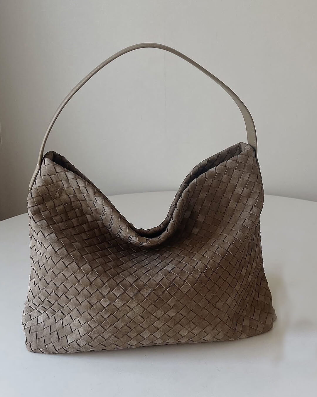 Elise Mode Dames Ruime Suède Tas met Lange Hengsels