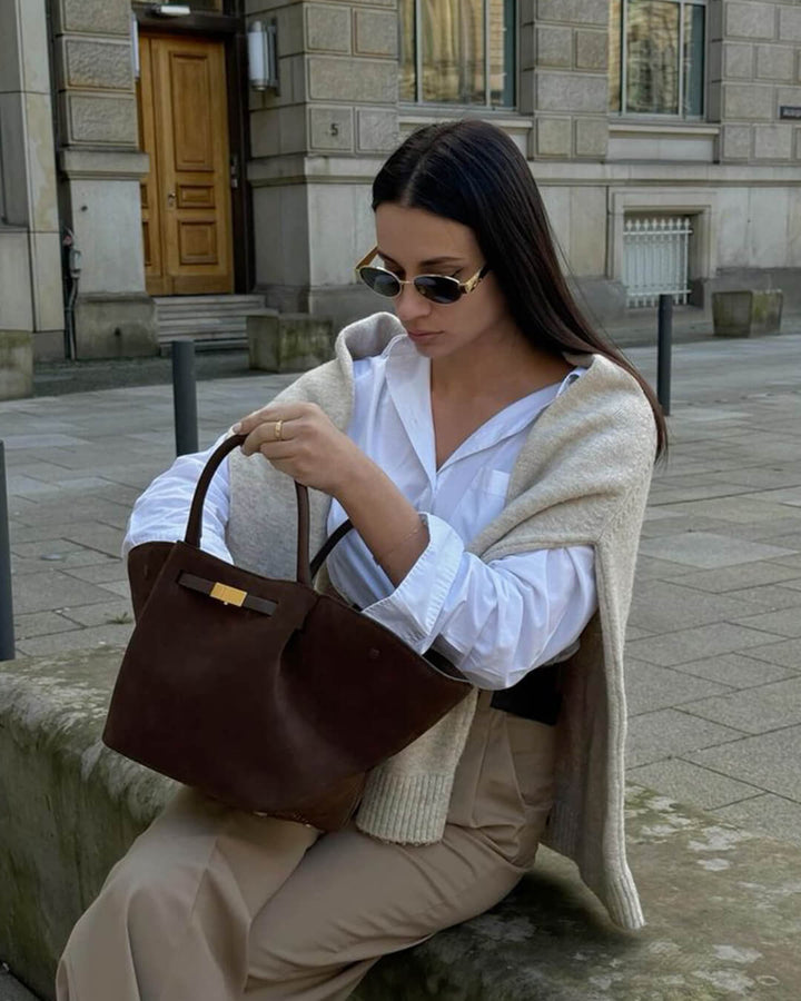 Elise Mode Dames Gestructureerde Suède Tas