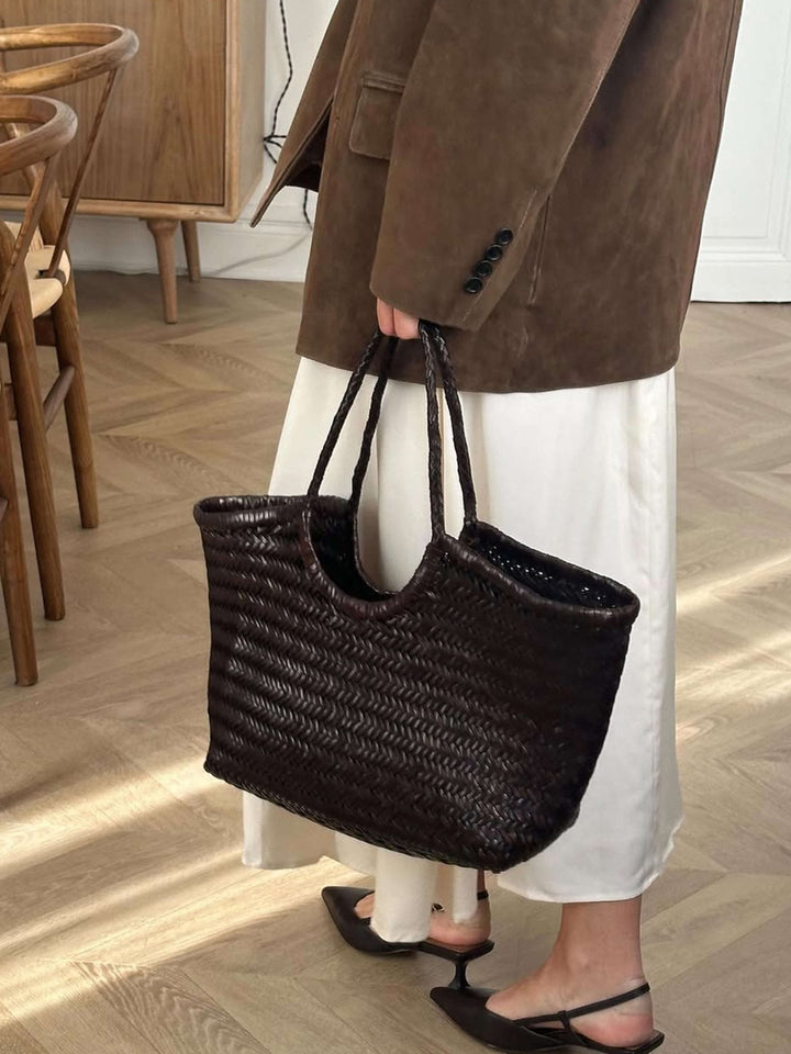 Elise Mode Dames Gevlochten Tas met Handvat