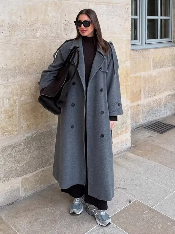 Elise Mode Dames Oversized Wollen Winterjas